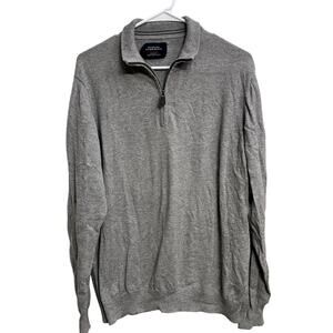 Charles Tyrwhitt Quarter Zip Cashmere Blend Gray Men's Sweater Size L Preppy